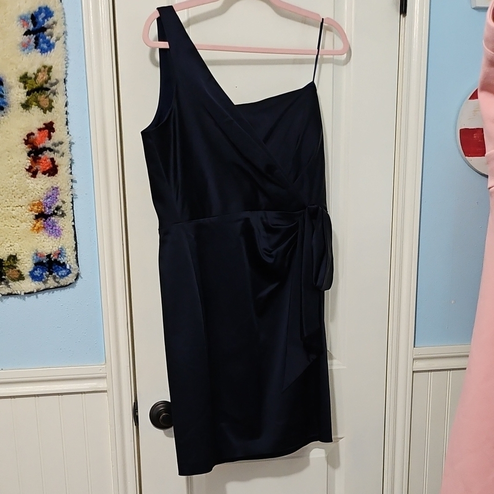 Ralph Lauren Elegant Navy Blue Black Label Ralph Lauren One-Shoulder Dress